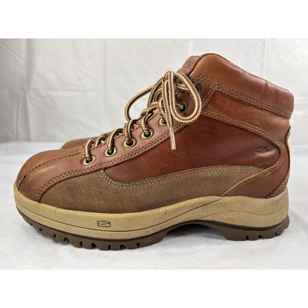 Vintage Skechers Leather Suede Hiking Boots 45256 Y2K Chunky SIZE 7.5